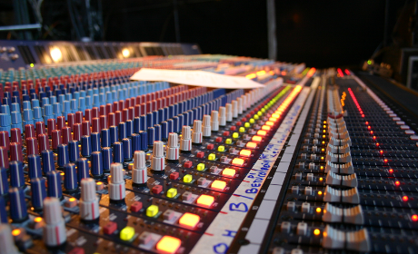 Audio mixer used by the worship production team