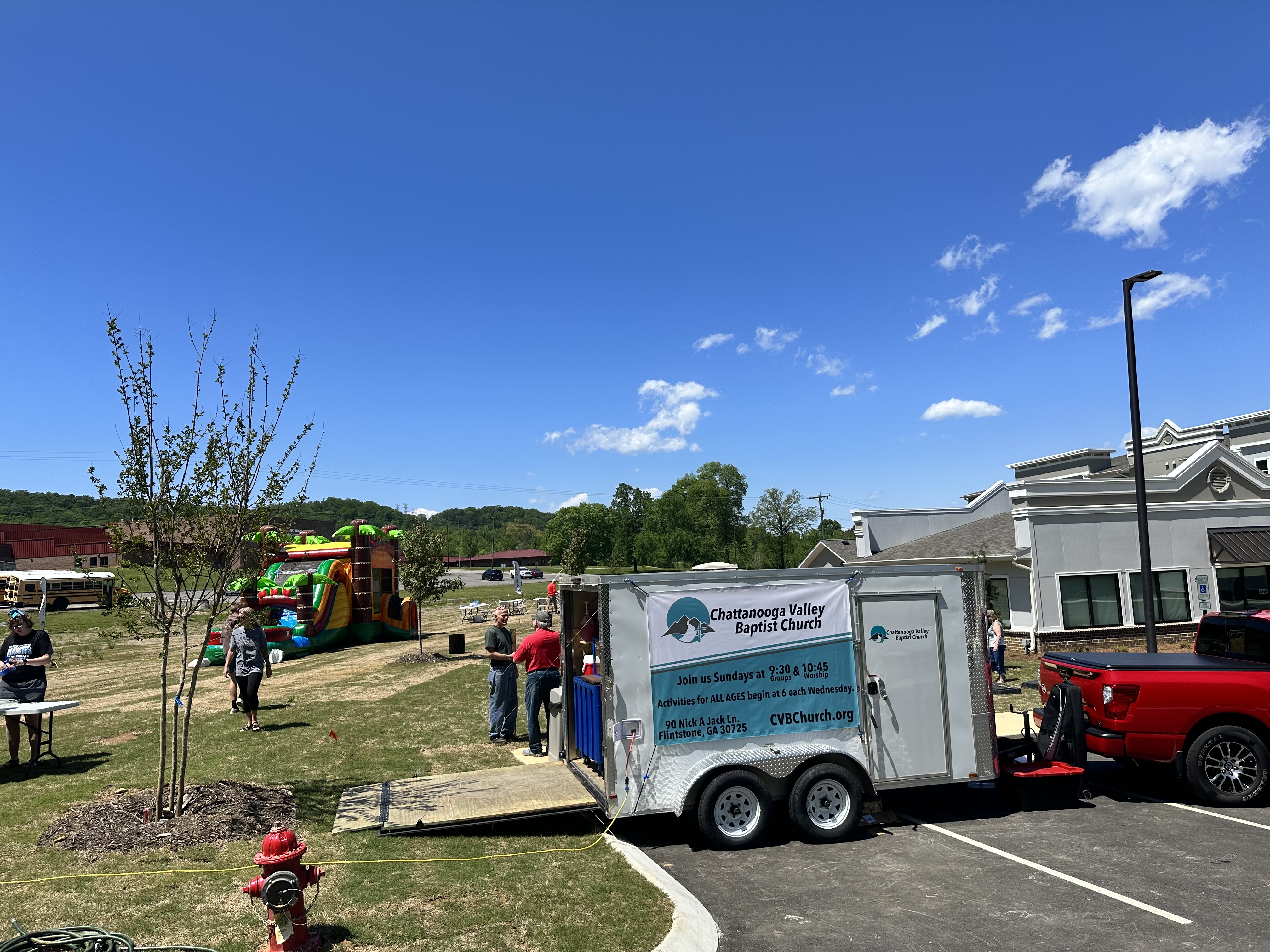 The Go Trailer ready outside Chattanooga Valley Baptist Church