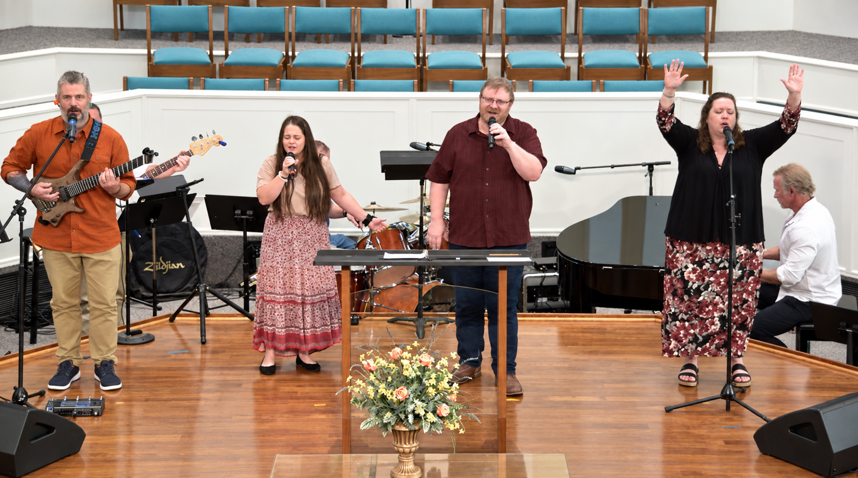 CVBC worship musicians leading an original song